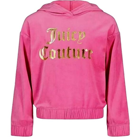 Juicy Couture Other - NWT Juicy Couture Kids Girls Philox Pink Velour Hoodie Pullover Sweatshirt Sz 7